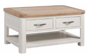 Picture of Stow Painted Coffee Table with 2 Drawers (White)