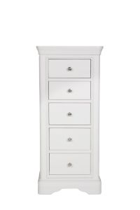 Picture of Mabel 5 Drawer Tall Narrow Chest (White)