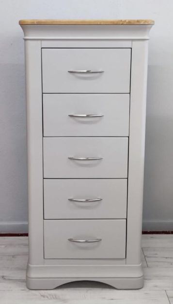 Picture of Deauville 5 Drawer Tall Chest (Light Grey)