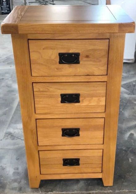 Picture of Paris Oak 4 Drawer Tallboy 