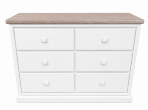 Picture of Tommy 6 Drawer Chest  - Oak/Oxford White 