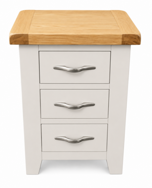 Picture of Paris Painted 3 drawer bedside 
