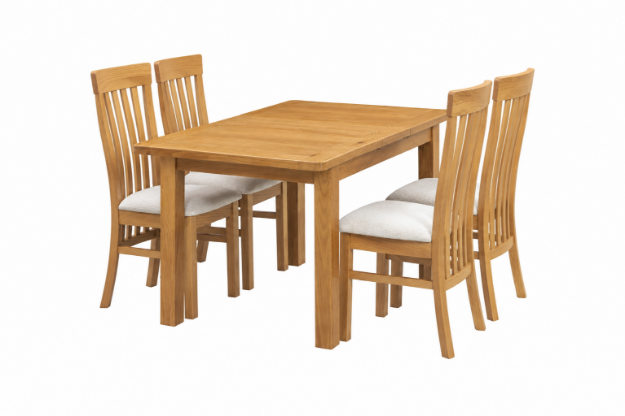 Picture of Roma Oak EXT Table and 4 Roma oak Chairs
